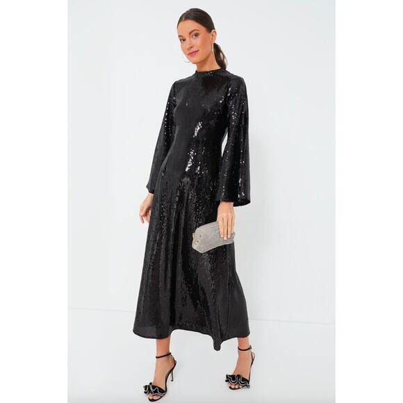 Batsheva Dresses & Skirts - NWT Batsheva Black Sequin Dolly Maxi Party Event Gala Evening Dress Size 2